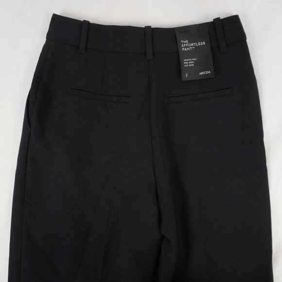Aritzia The Effortless Pant Crepette Trousers in Black - Size 2 Regular - NWT - Picture 3 of 10